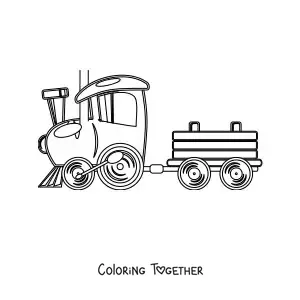 Coloring page of a toy train