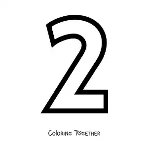 Coloring page of the large number 2