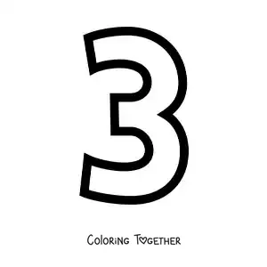 Coloring page of the large number 3