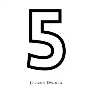 Coloring page of the large number 5