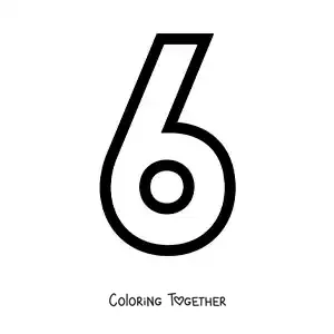 Coloring page of the large number 6