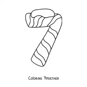 Coloring page of the decorated number 7 for kids