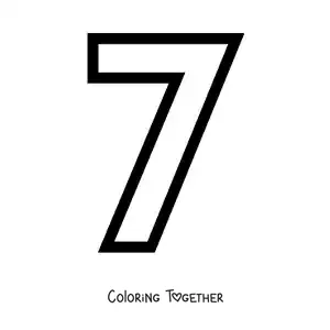 Coloring page of a large number 7