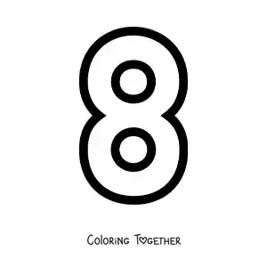 Coloring page of a large number 8