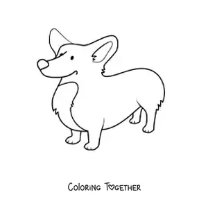 Coloring page of a corgi