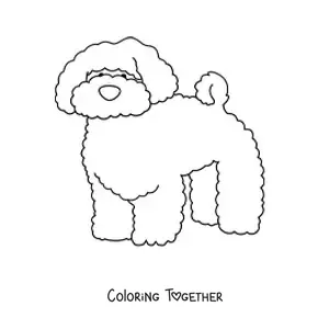 Coloring page of a poodle