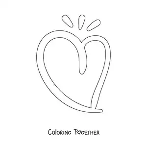 Coloring page of a big heart