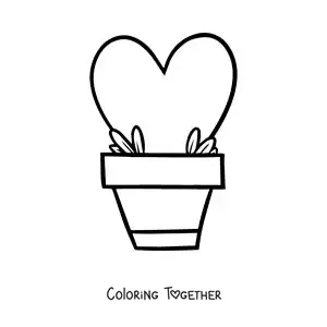 Coloring page of a heart-shaped plant