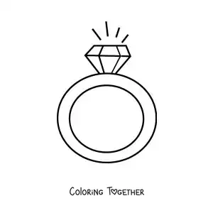 Coloring page of a simple diamond ring