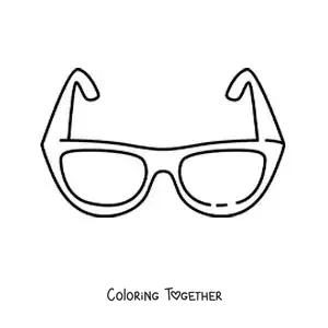 Coloring page of a pair of glasses