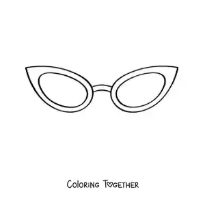 Coloring page of fashion glasses