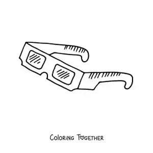 Coloring page of 3D glasses