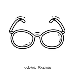 Coloring page of a pair of glasses