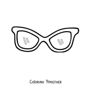 Coloring page of a pair of fashionable glasses