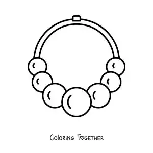 Coloring page of a pearl necklace