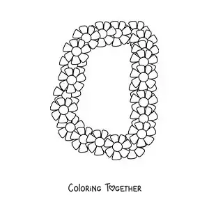 Coloring page of a flower necklace