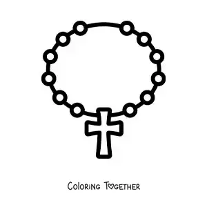 Coloring page of a rosary