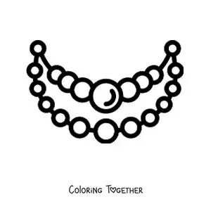 Coloring page of an easy pearl necklace