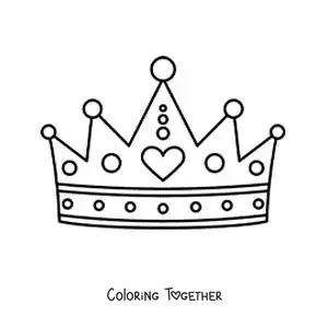 Coloring page of a princess crown