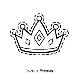 Coloring page of a queen's crown