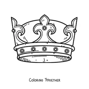 Coloring page of a king's crown