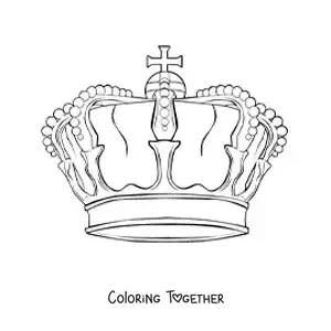 Coloring page of a realistic crown