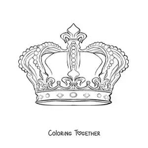 Coloring page of a realistic king's crown