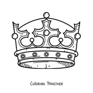 Coloring page of a big king's crown