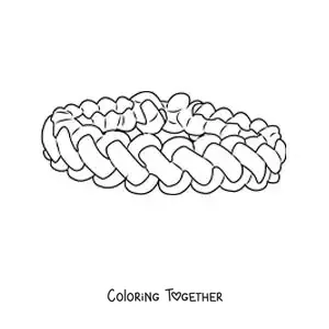 Coloring page of a knotted bracelet