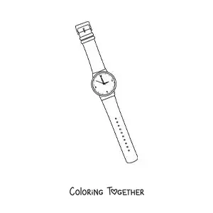 Coloring page of a wristwatch