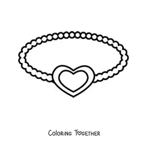 Coloring page of a heart bracelet for friends