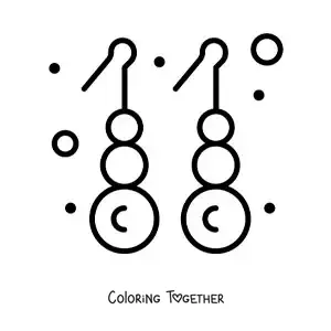Coloring page of pearl earrings