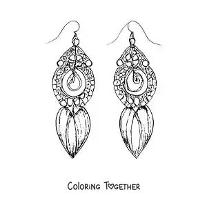 Coloring page of handmade earrings