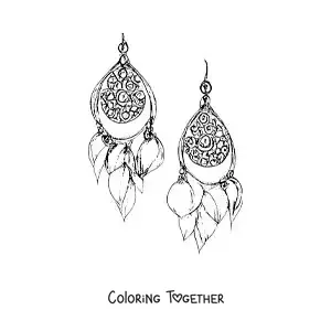 Coloring page of handmade earrings