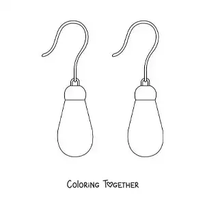 Coloring page of a pair of earrings