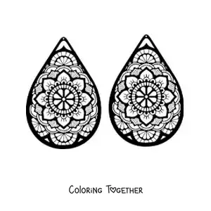 Coloring page of two earrings