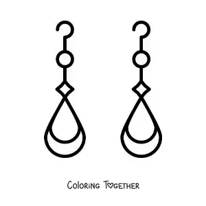 Coloring page of easy earrings