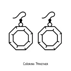 Coloring page of big earrings