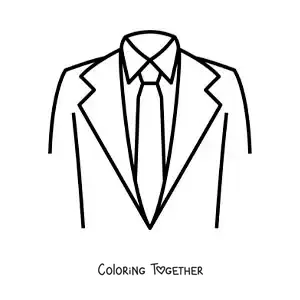 Coloring page of a tie and jacket