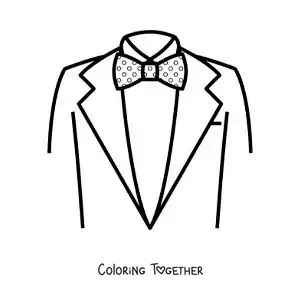 Coloring page of a jacket and bow tie