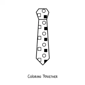 Coloring page of a fun tie with a geometric print