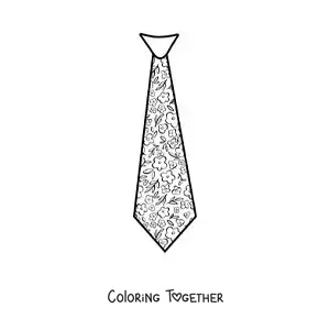 Coloring page of a big tie