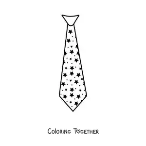 Coloring page of a tie with a star print