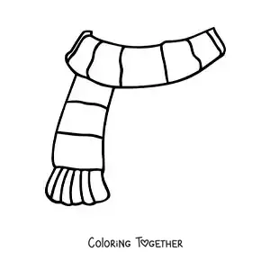 Coloring page of a striped scarf
