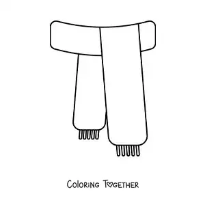 Coloring page of a winter scarf