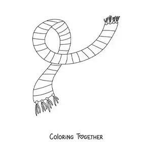 Coloring page of a striped kids scarf