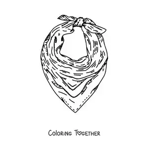 Coloring page of a triangular scarf