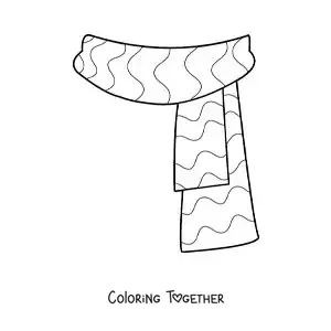 Coloring page of an easy striped scarf