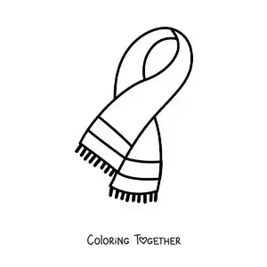 Coloring page of a knitted scarf