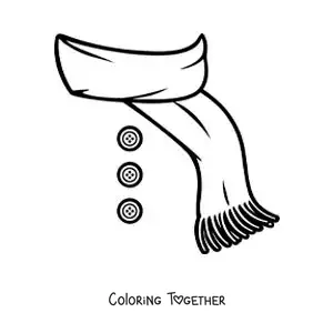 Coloring page of a Christmas scarf